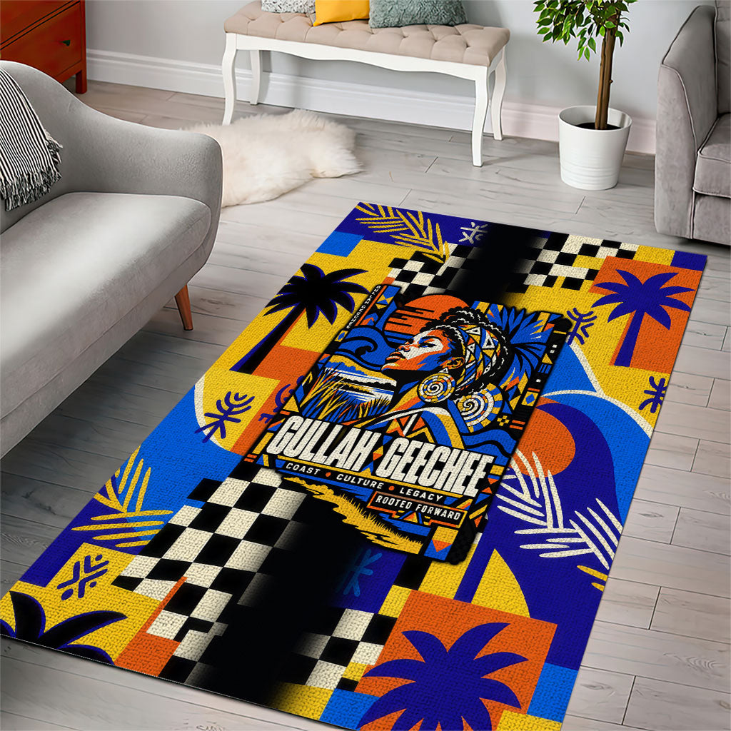 Gullah Geechee African American Area Rug Black History Vibrant Abstract Coastal