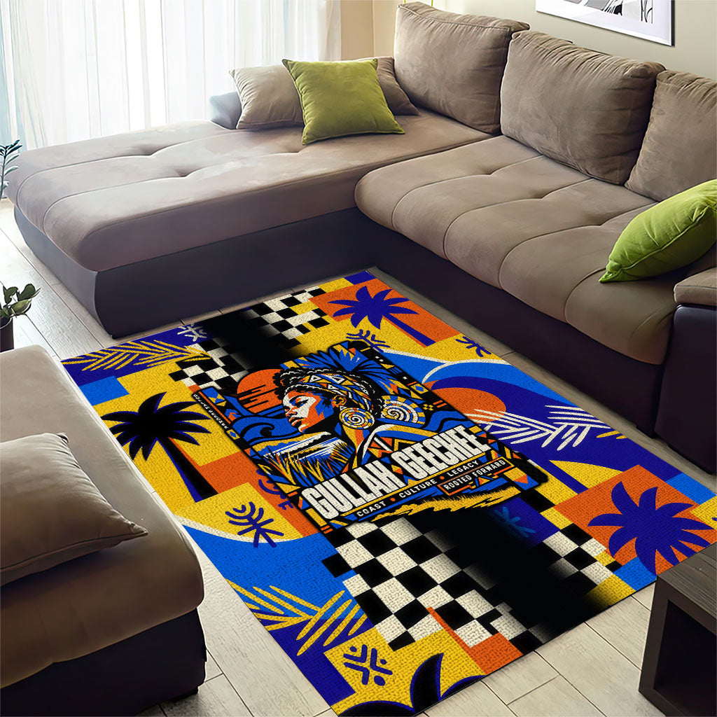 Gullah Geechee African American Area Rug Black History Vibrant Abstract Coastal