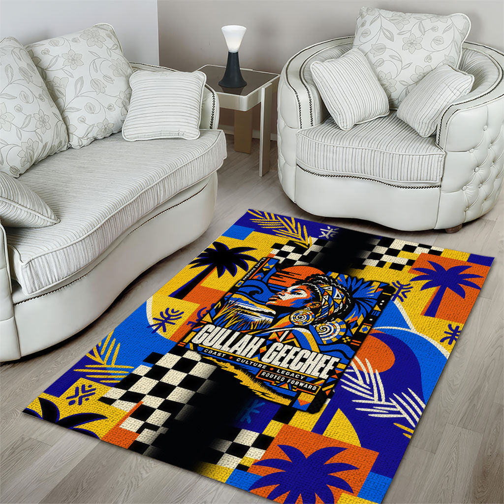 Gullah Geechee African American Area Rug Black History Vibrant Abstract Coastal