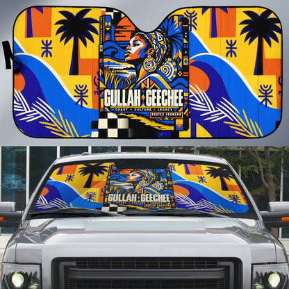 Gullah Geechee African American Auto Sun Shade Black History Vibrant Abstract Coastal