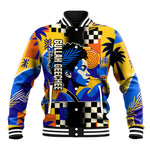Gullah Geechee African American Baseball Jacket Black History Vibrant Abstract Coastal
