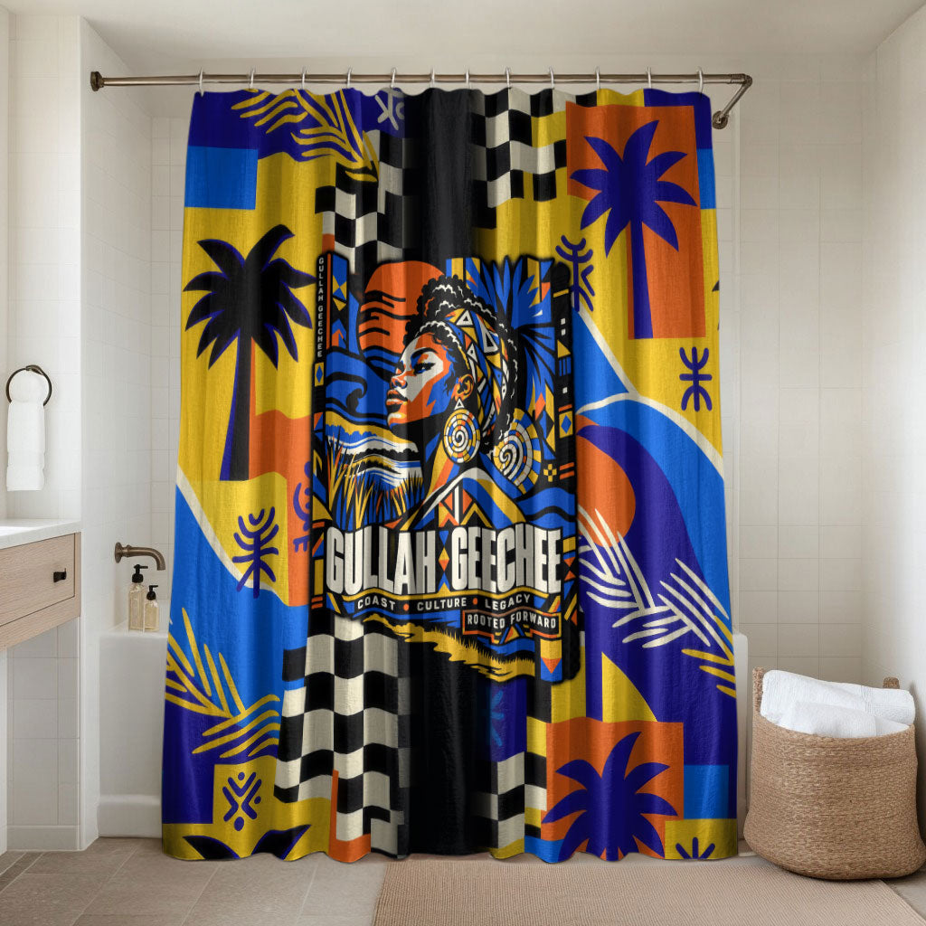 Gullah Geechee African American Bathroom Set Black History Vibrant Abstract Coastal