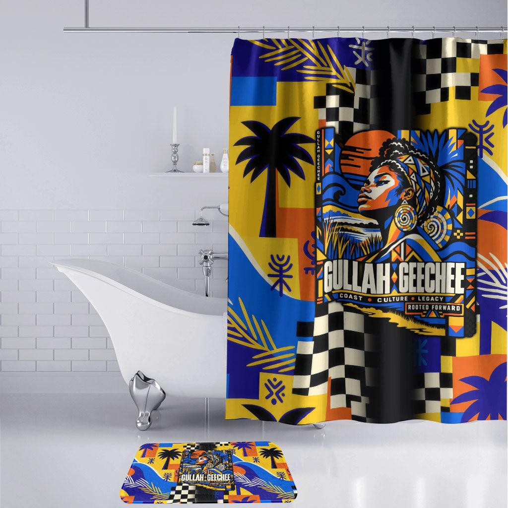 Gullah Geechee African American Bathroom Set Black History Vibrant Abstract Coastal
