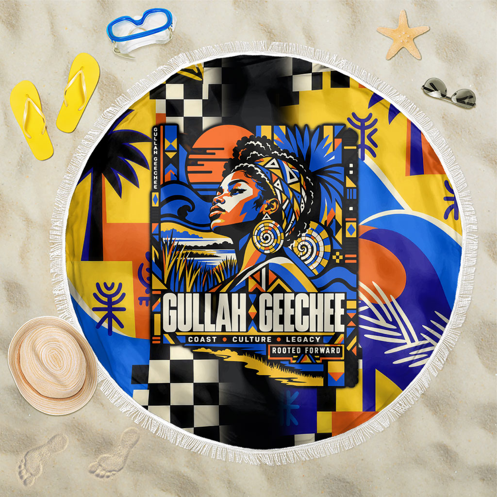 Gullah Geechee African American Beach Blanket Black History Vibrant Abstract Coastal
