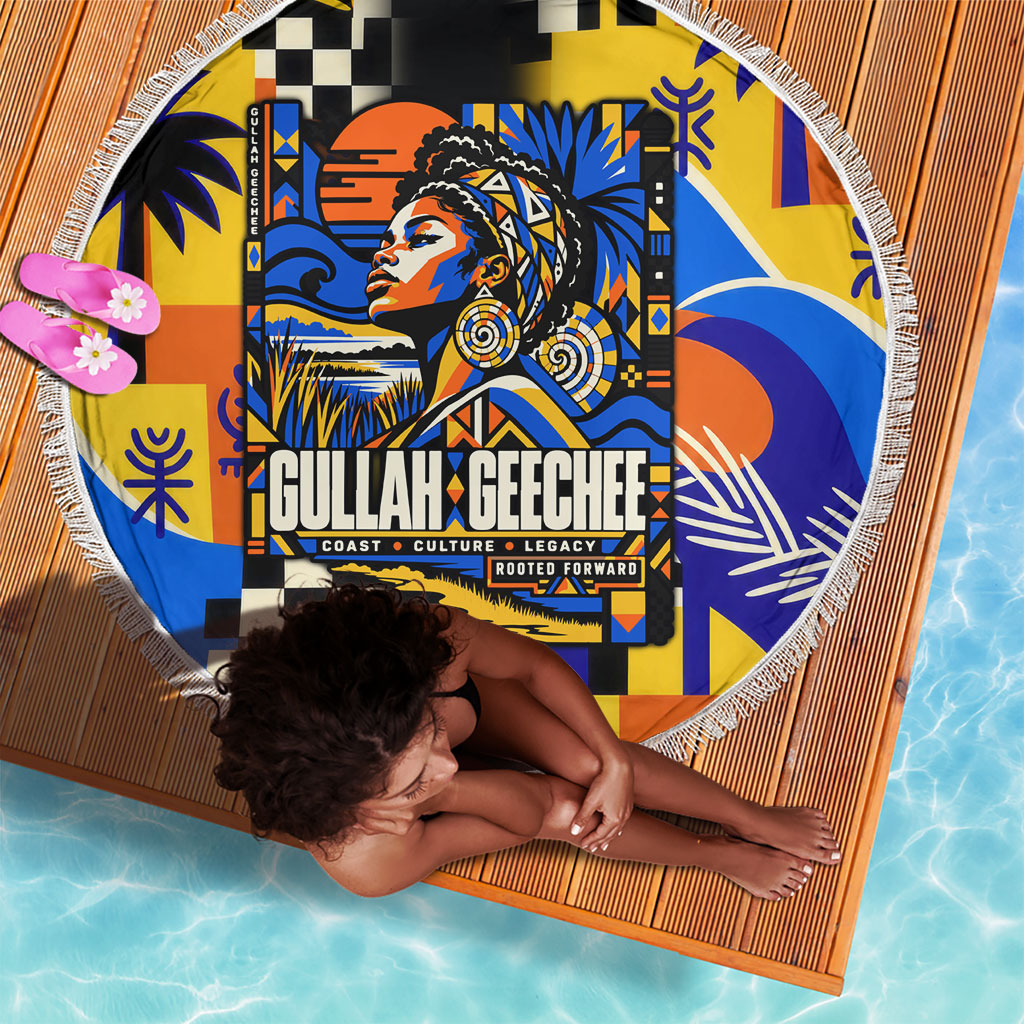 Gullah Geechee African American Beach Blanket Black History Vibrant Abstract Coastal