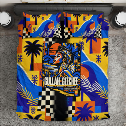 Gullah Geechee African American Bedding Set Black History Vibrant Abstract Coastal