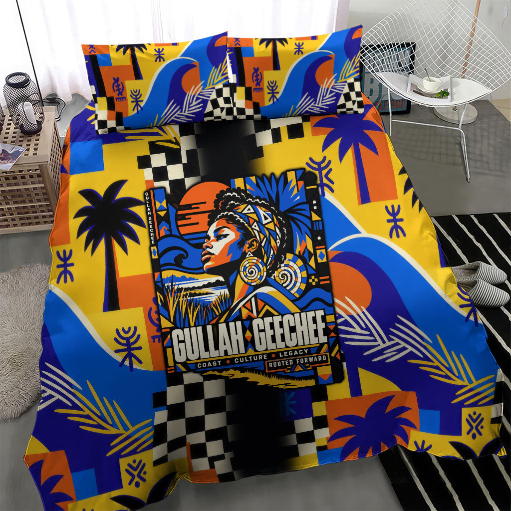 Gullah Geechee African American Bedding Set Black History Vibrant Abstract Coastal