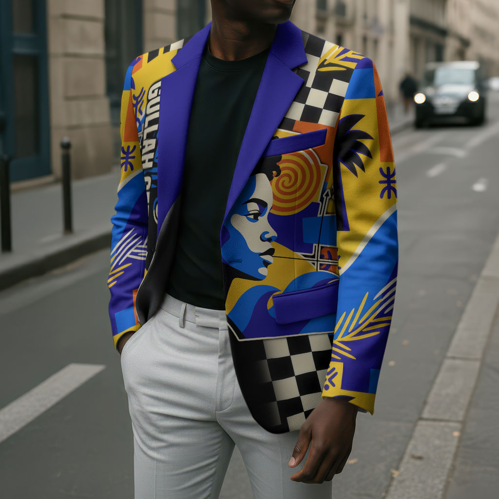 Gullah Geechee African American Blazer Black History Vibrant Abstract Coastal