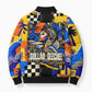 Gullah Geechee African American Bomber Puffer Jacket Black History Vibrant Abstract Coastal