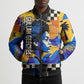 Gullah Geechee African American Bomber Puffer Jacket Black History Vibrant Abstract Coastal