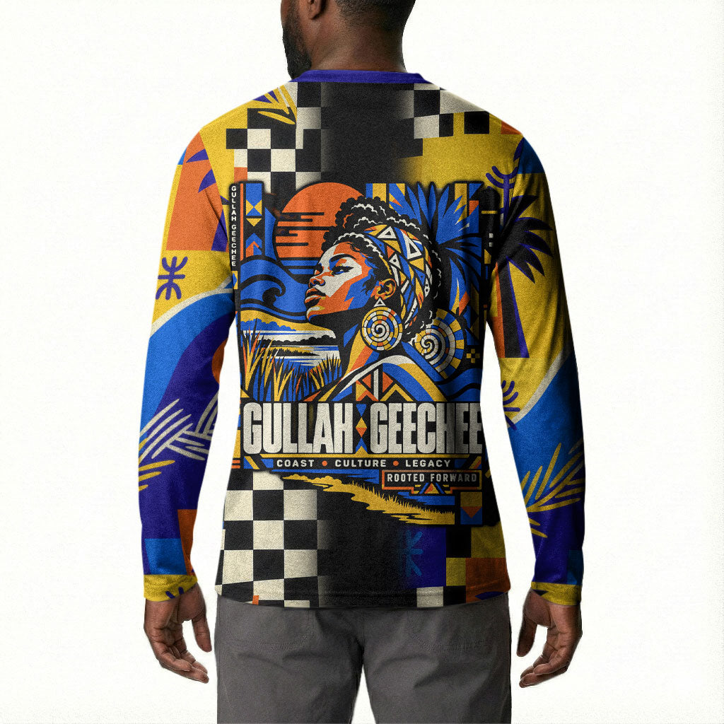 Gullah Geechee African American Button Sweatshirt Black History Vibrant Abstract Coastal
