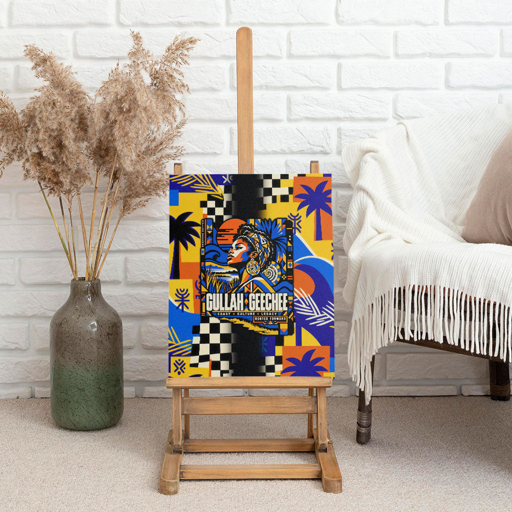 Gullah Geechee African American Canvas Wall Art Black History Vibrant Abstract Coastal