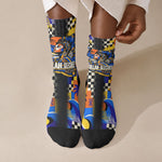 Gullah Geechee African American Crew Socks Black History Vibrant Abstract Coastal