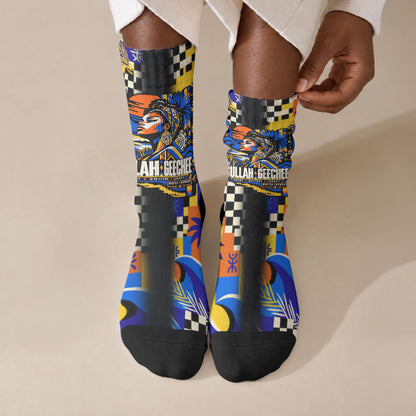 Gullah Geechee African American Crew Socks Black History Vibrant Abstract Coastal
