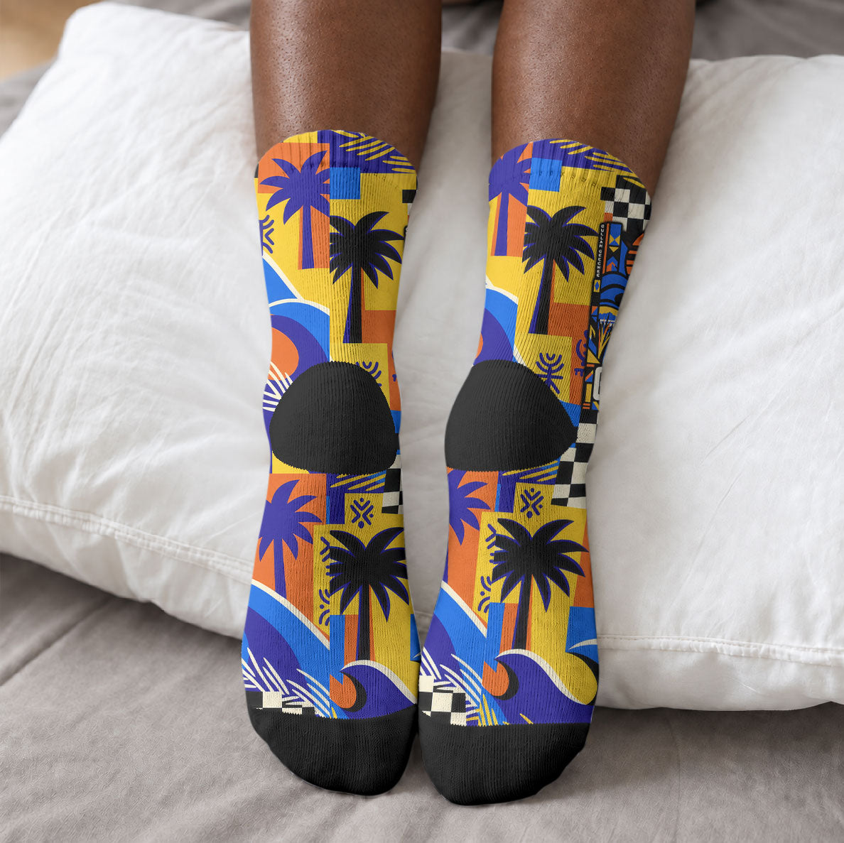 Gullah Geechee African American Crew Socks Black History Vibrant Abstract Coastal