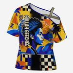 Gullah Geechee African American Cross Shoulder Shirt Black History Vibrant Abstract Coastal