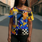 Gullah Geechee African American Cross Shoulder Shirt Black History Vibrant Abstract Coastal