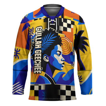 Gullah Geechee African American Hockey Jersey Black History Vibrant Abstract Coastal