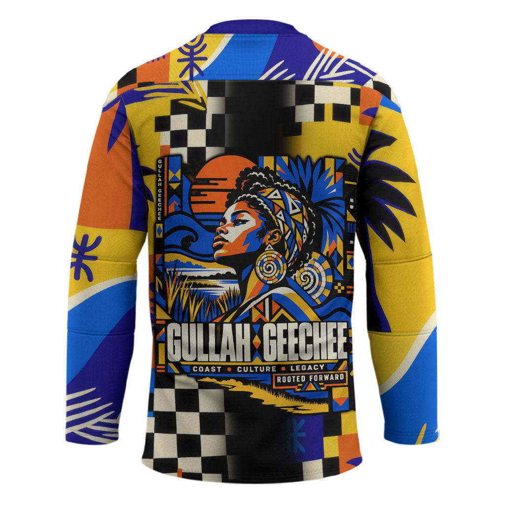Gullah Geechee African American Hockey Jersey Black History Vibrant Abstract Coastal