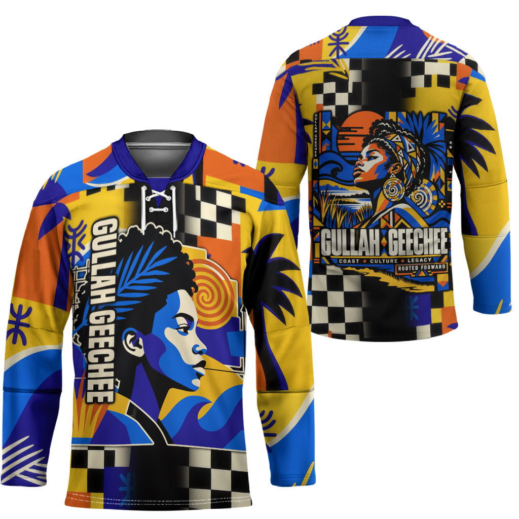 Gullah Geechee African American Hockey Jersey Black History Vibrant Abstract Coastal