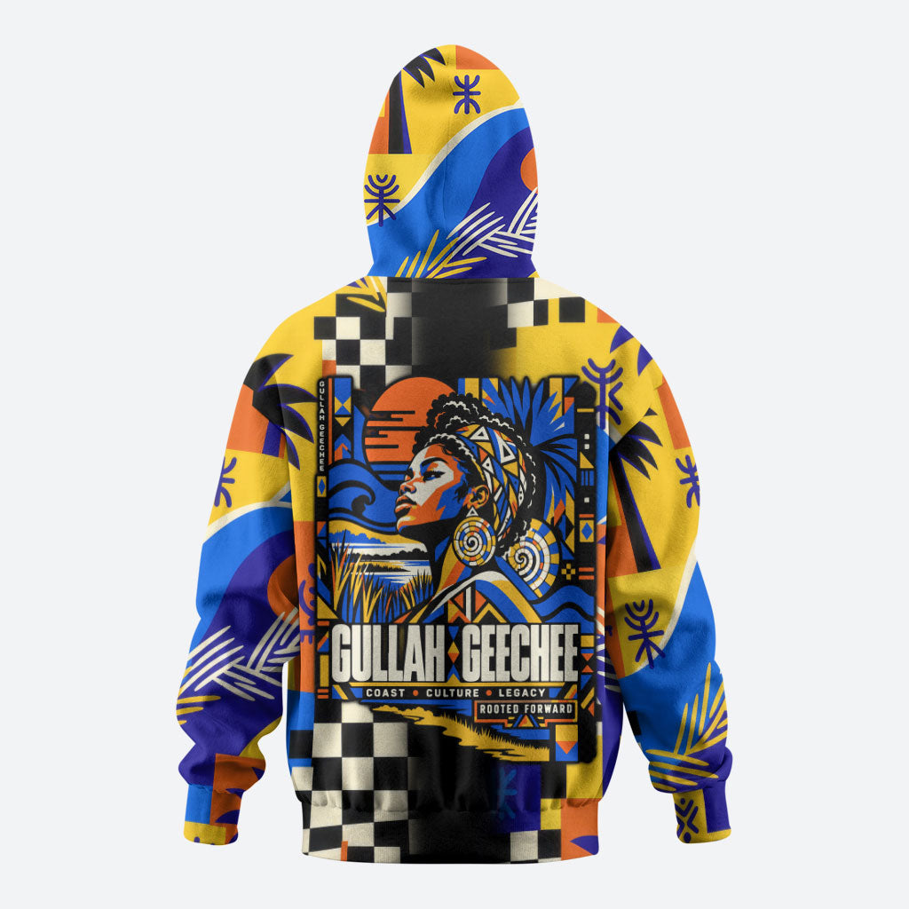 Gullah Geechee African American Hoodie Black History Vibrant Abstract Coastal