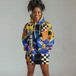 Gullah Geechee African American Hoodie Dress Black History Vibrant Abstract Coastal
