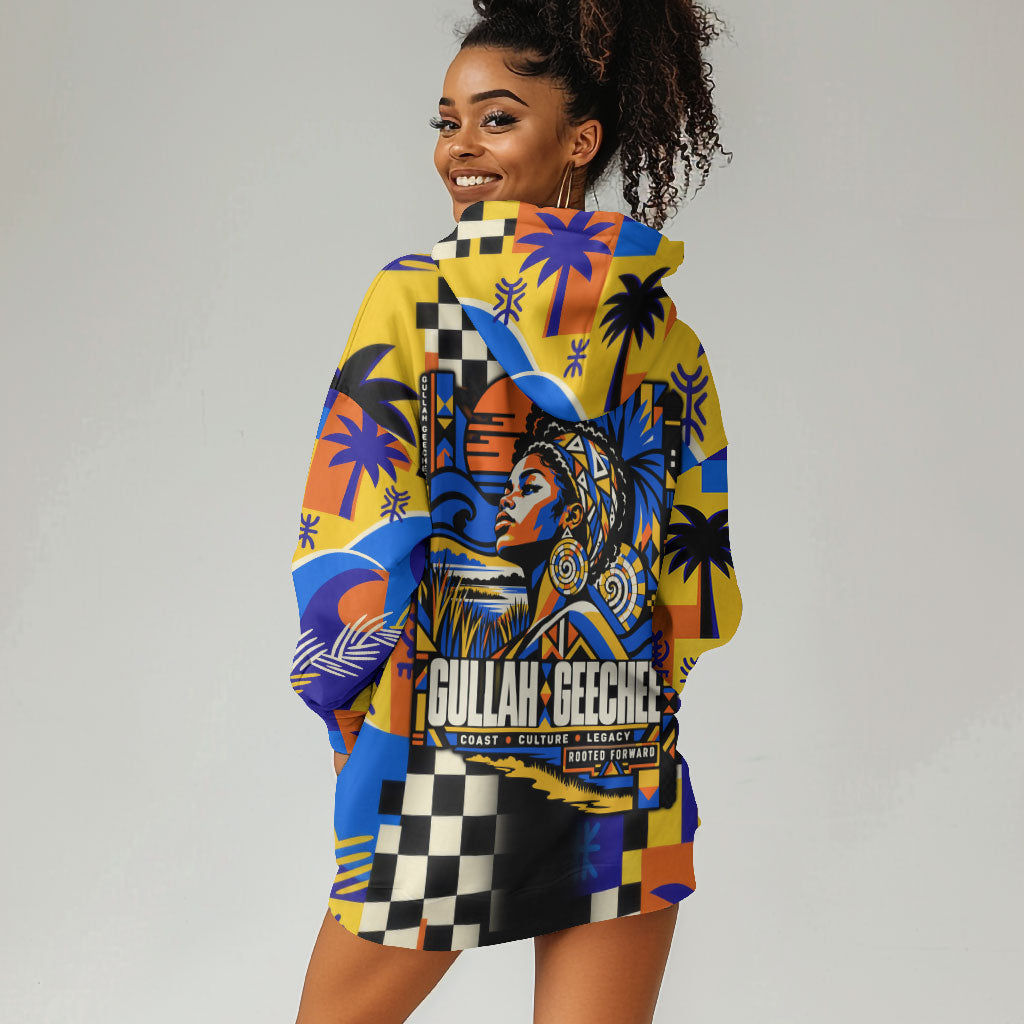 Gullah Geechee African American Hoodie Dress Black History Vibrant Abstract Coastal