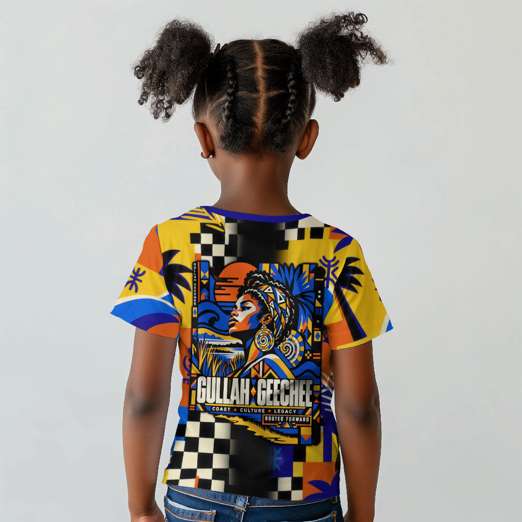 Gullah Geechee African American Kid T shirt Black History Vibrant Abstract Coastal