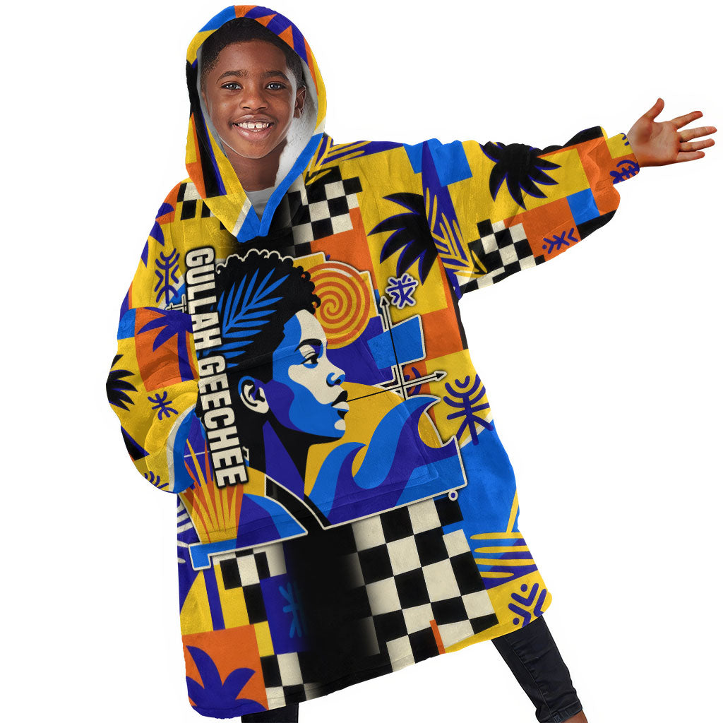 Gullah Geechee African American Kid Wearable Blanket Hoodie Black History Vibrant Abstract Coastal