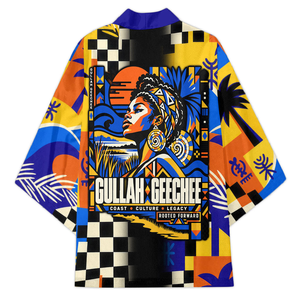 Gullah Geechee African American Kimono Black History Vibrant Abstract Coastal