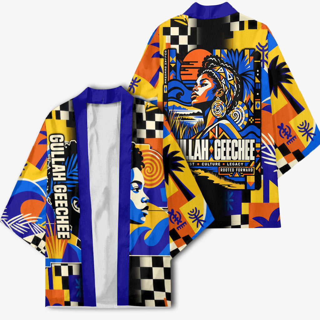 Gullah Geechee African American Kimono Black History Vibrant Abstract Coastal