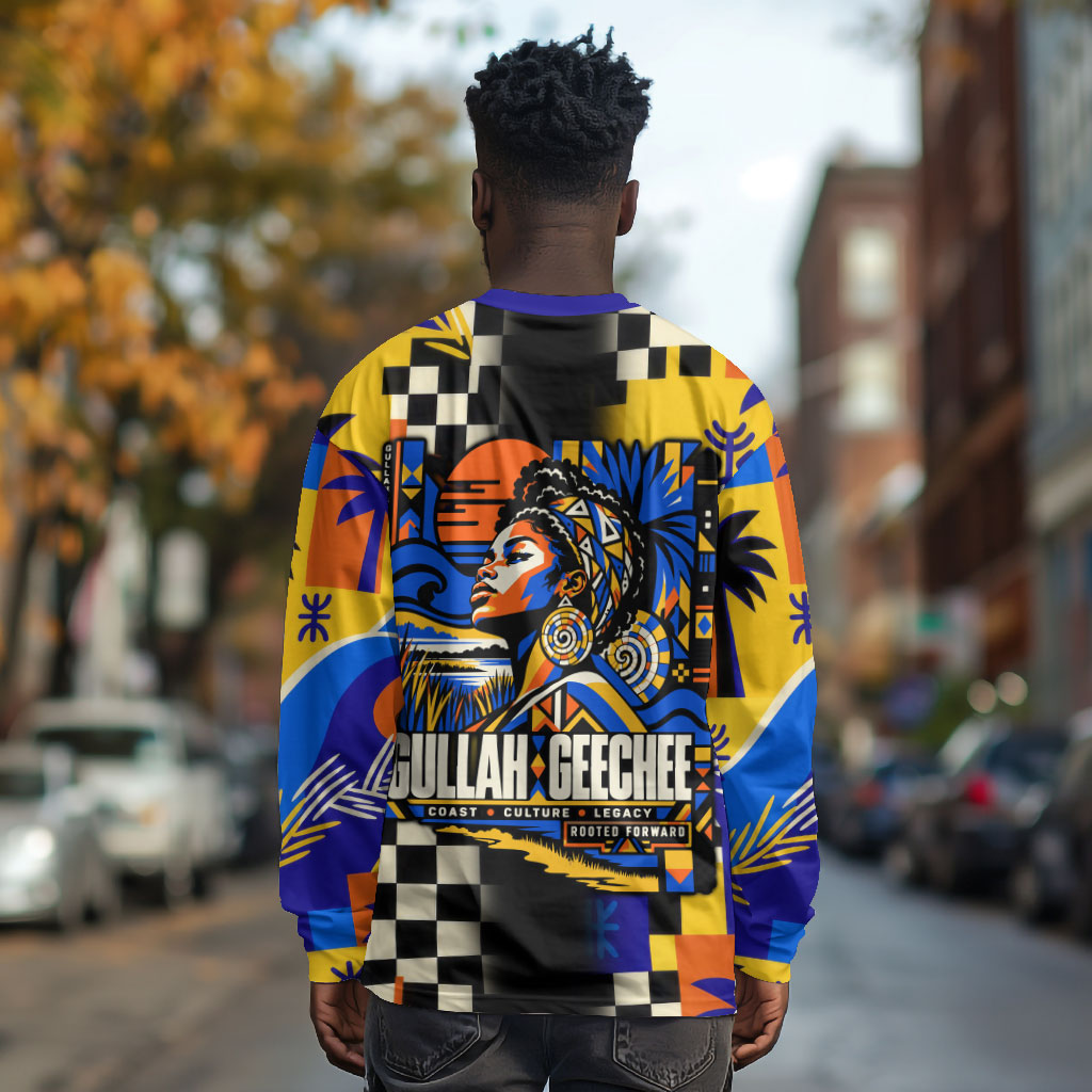 Gullah Geechee African American Long Sleeve Shirt Black History Vibrant Abstract Coastal