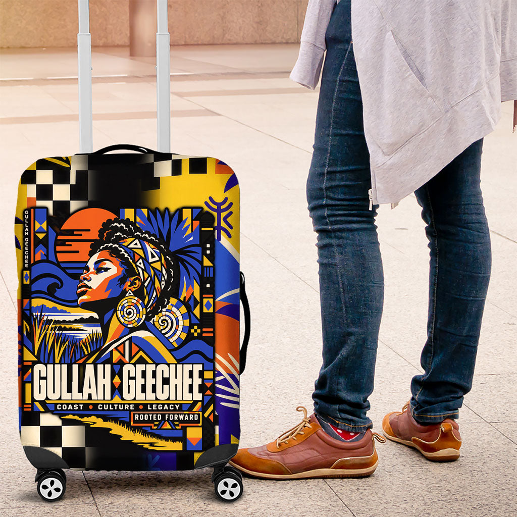 Gullah Geechee African American Luggage Cover Black History Vibrant Abstract Coastal