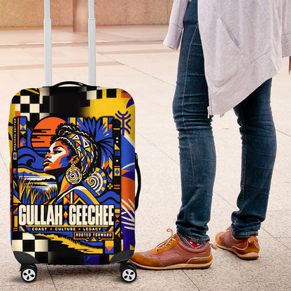 Gullah Geechee African American Luggage Cover Black History Vibrant Abstract Coastal