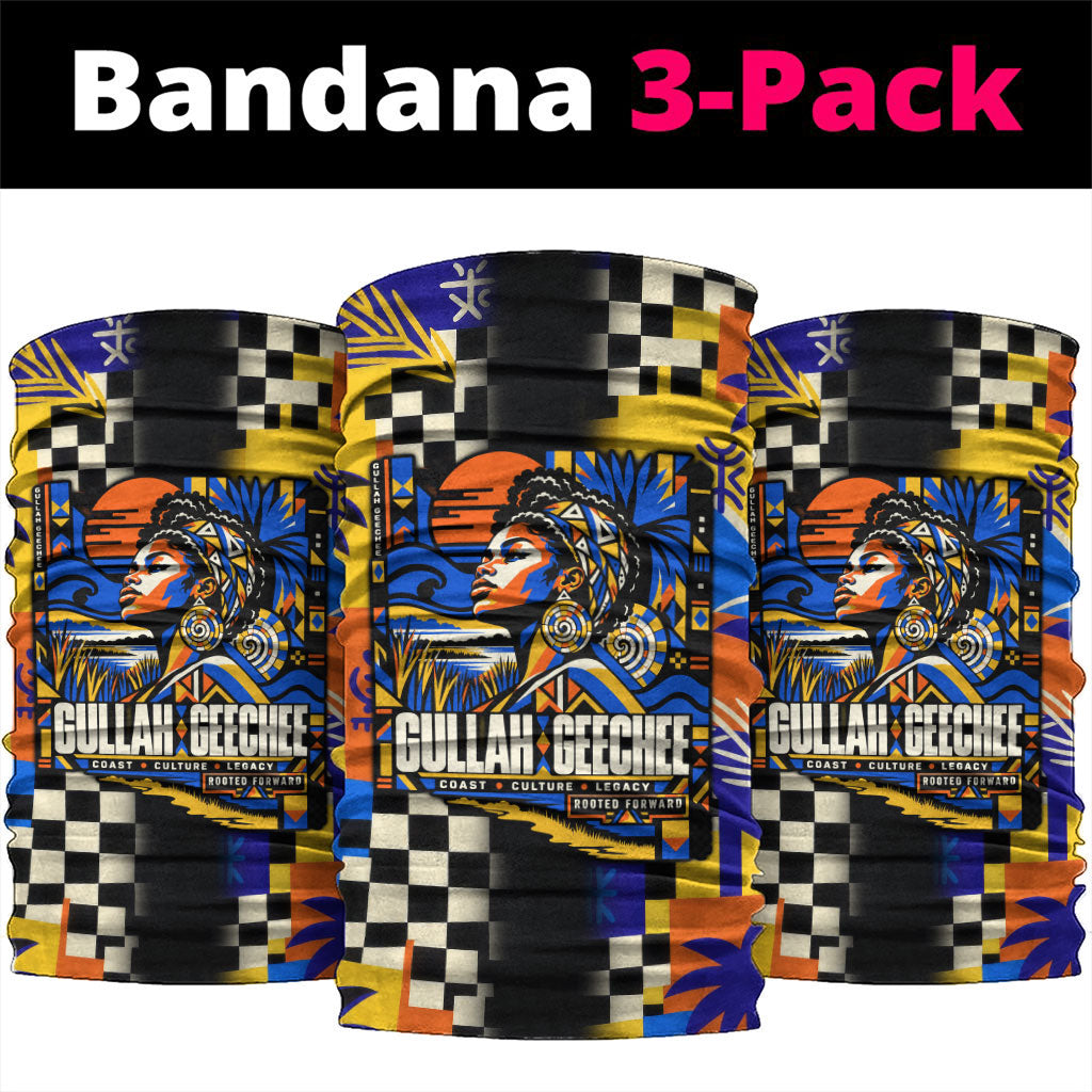Gullah Geechee African American Neck Gaiter Black History Vibrant Abstract Coastal