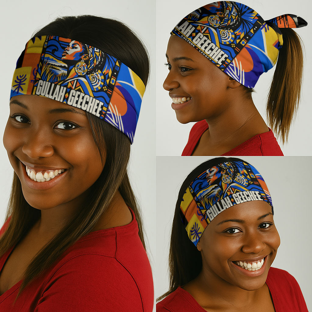 Gullah Geechee African American Neck Gaiter Black History Vibrant Abstract Coastal