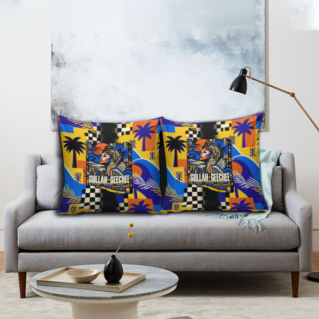 Gullah Geechee African American Pillow Cover Black History Vibrant Abstract Coastal