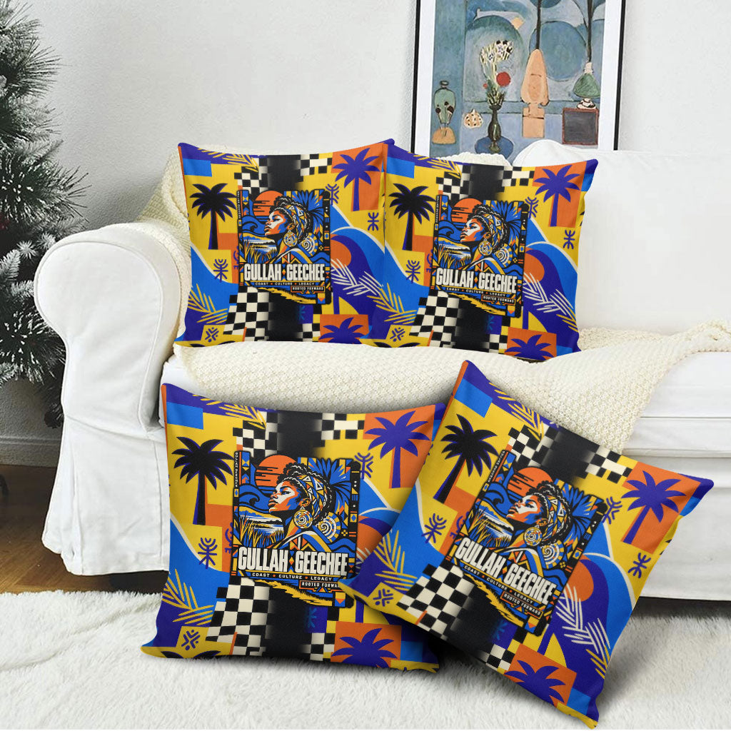 Gullah Geechee African American Pillow Cover Black History Vibrant Abstract Coastal