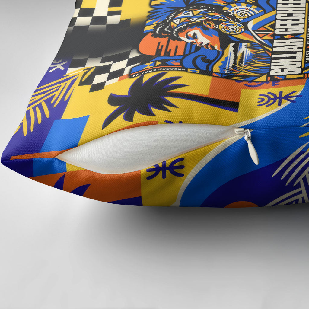 Gullah Geechee African American Pillow Cover Black History Vibrant Abstract Coastal