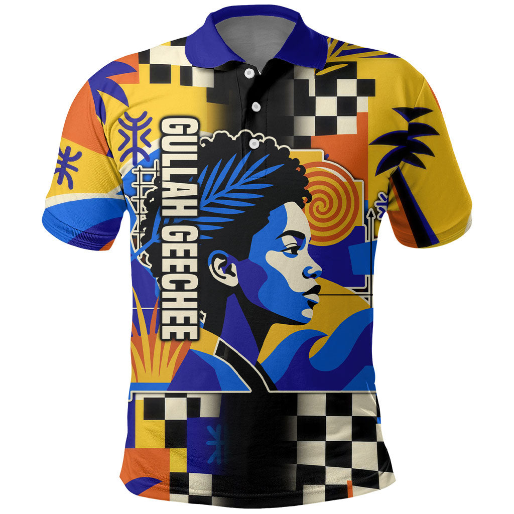 Gullah Geechee African American Polo Shirt Black History Vibrant Abstract Coastal