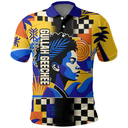 Gullah Geechee African American Polo Shirt Black History Vibrant Abstract Coastal