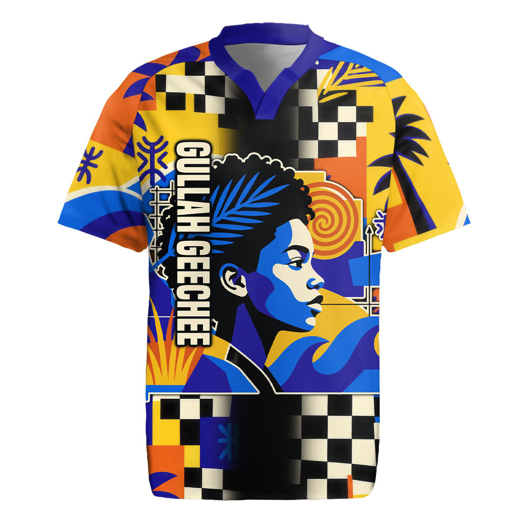 Gullah Geechee African American Rugby Jersey Black History Vibrant Abstract Coastal