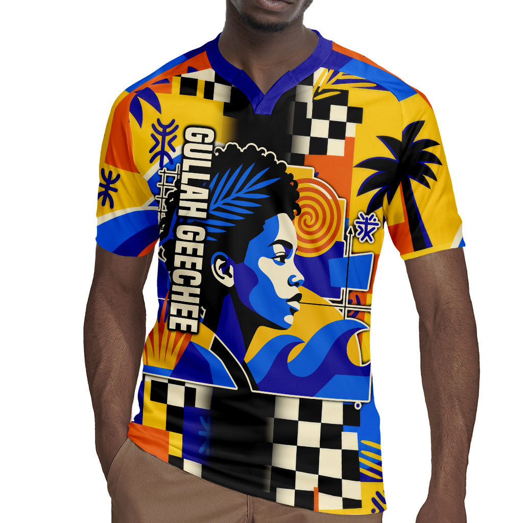 Gullah Geechee African American Rugby Jersey Black History Vibrant Abstract Coastal