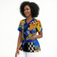Gullah Geechee African American Scrub Top Black History Vibrant Abstract Coastal