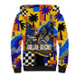 Gullah Geechee African American Sherpa Hoodie Black History Vibrant Abstract Coastal