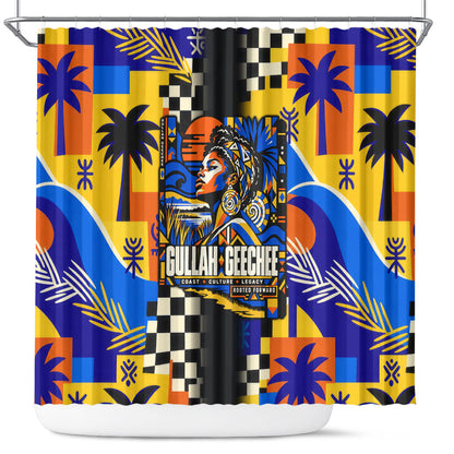 Gullah Geechee African American Shower Curtain Black History Vibrant Abstract Coastal