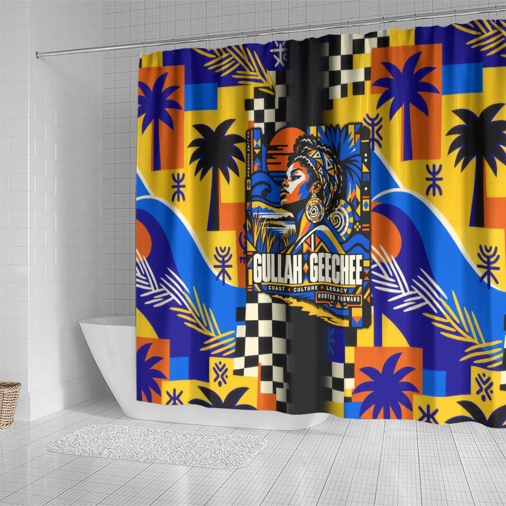 Gullah Geechee African American Shower Curtain Black History Vibrant Abstract Coastal