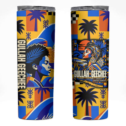 Gullah Geechee African American Skinny Tumbler Black History Vibrant Abstract Coastal