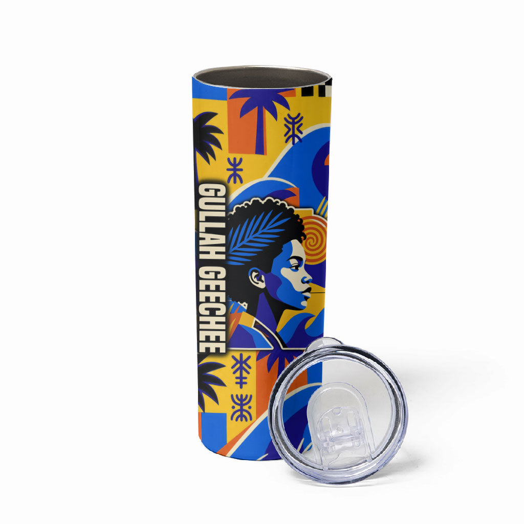 Gullah Geechee African American Skinny Tumbler Black History Vibrant Abstract Coastal