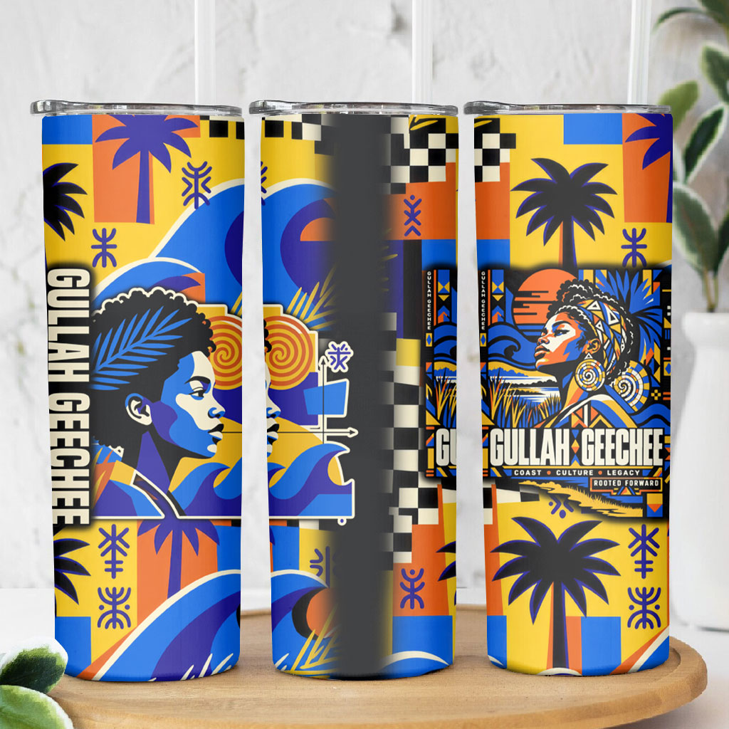 Gullah Geechee African American Skinny Tumbler Black History Vibrant Abstract Coastal